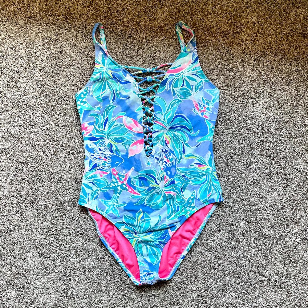 Lilly Pulitzer Isle Lattice One-Piece Swimsuit